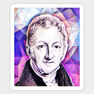 Thomas Robert Malthus Pink Portrait | Thomas Robert Malthus Artwork 8 Magnet